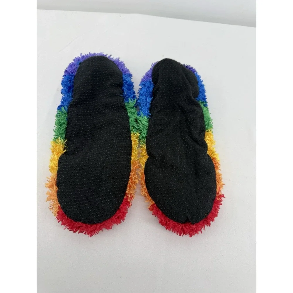 Fuzzy Slipper Socks Rainbow Soft Comfortable Non Slip Unisex Womens Mens